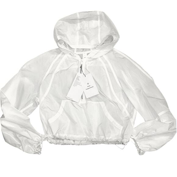 NWT Lululemon Scuba Cropped Anorak Jacket Size 6 White Water Resistant - Picture 2 of 14